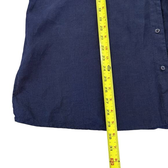Eileen Fisher Navy Blue 100% Irish Linen Long Sleeve Button Up Shirt Womens XL - Picture 12 of 12